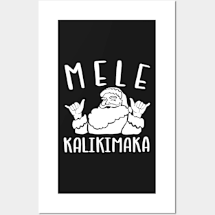 Mele Kalikimaka Santa doing the Shaka Posters and Art